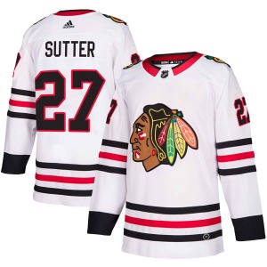 Adult Authentic Chicago Blackhawks Darryl Sutter White Away Official Adidas Jersey