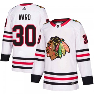 Adult Authentic Chicago Blackhawks Cam Ward White Away Official Adidas Jersey