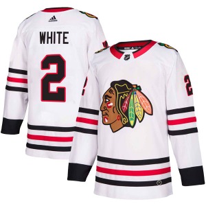 Adult Authentic Chicago Blackhawks Bill White White Away Official Adidas Jersey