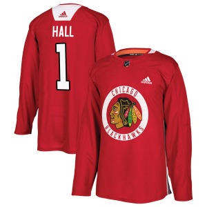 Youth Authentic Chicago Blackhawks Glenn Hall Red Home Practice Official Adidas Jersey
