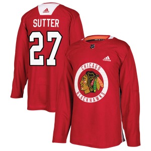 Youth Authentic Chicago Blackhawks Darryl Sutter Red Home Practice Official Adidas Jersey