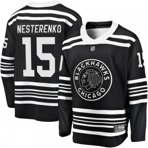 Youth Premier Chicago Blackhawks Eric Nesterenko Black Breakaway Alternate 2019/20 Official Fanatics Branded Jersey