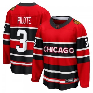 Youth Breakaway Chicago Blackhawks Pierre Pilote Red Special Edition 2.0 Official Fanatics Branded Jersey