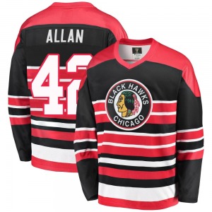 Adult Premier Chicago Blackhawks Nolan Allan Red/Black Breakaway Heritage Official Fanatics Branded Jersey