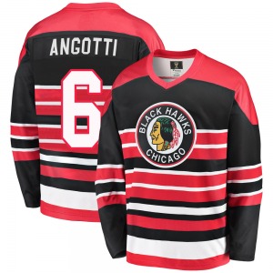 Adult Premier Chicago Blackhawks Lou Angotti Red/Black Breakaway Heritage Official Fanatics Branded Jersey