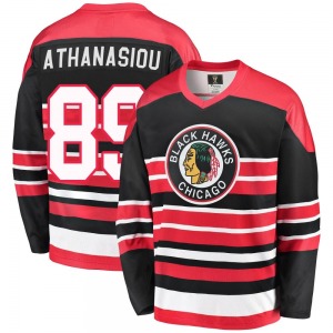 Adult Premier Chicago Blackhawks Andreas Athanasiou Red/Black Breakaway Heritage Official Fanatics Branded Jersey