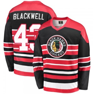 Adult Premier Chicago Blackhawks Colin Blackwell Red/Black Breakaway Heritage Official Fanatics Branded Jersey
