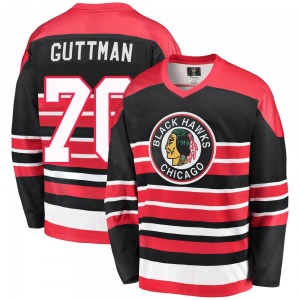Adult Premier Chicago Blackhawks Cole Guttman Red/Black Breakaway Heritage Official Fanatics Branded Jersey