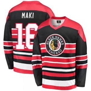 Adult Premier Chicago Blackhawks Chico Maki Red/Black Breakaway Heritage Official Fanatics Branded Jersey