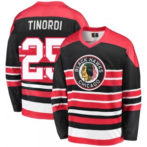 Adult Premier Chicago Blackhawks Jarred Tinordi Red/Black Breakaway Heritage Official Fanatics Branded Jersey