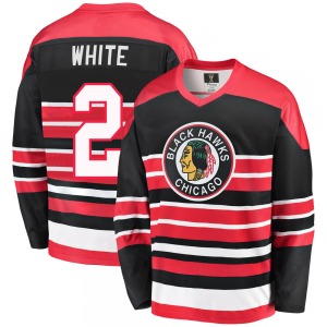 Adult Premier Chicago Blackhawks Bill White Red/Black Breakaway Heritage Official Fanatics Branded Jersey