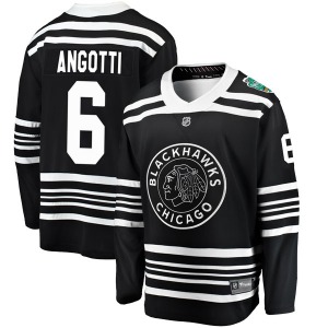 Youth Breakaway Chicago Blackhawks Lou Angotti Black 2019 Winter Classic Official Fanatics Branded Jersey