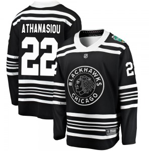 Youth Breakaway Chicago Blackhawks Andreas Athanasiou Black 2019 Winter Classic Official Fanatics Branded Jersey
