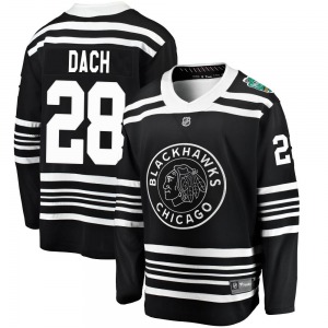 Youth Breakaway Chicago Blackhawks Colton Dach Black 2019 Winter Classic Official Fanatics Branded Jersey
