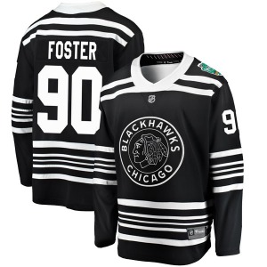 Youth Breakaway Chicago Blackhawks Scott Foster Black 2019 Winter Classic Official Fanatics Branded Jersey