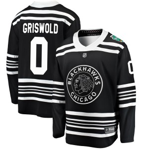 Youth Breakaway Chicago Blackhawks Clark Griswold Black 2019 Winter Classic Official Fanatics Branded Jersey