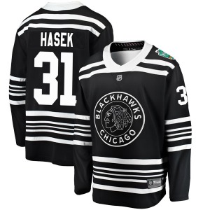 Youth Breakaway Chicago Blackhawks Dominik Hasek Black 2019 Winter Classic Official Fanatics Branded Jersey