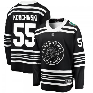 Youth Breakaway Chicago Blackhawks Kevin Korchinski Black 2019 Winter Classic Official Fanatics Branded Jersey