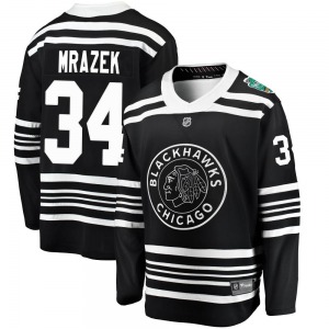 Youth Breakaway Chicago Blackhawks Petr Mrazek Black 2019 Winter Classic Official Fanatics Branded Jersey