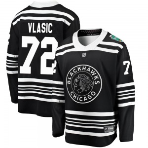 Youth Breakaway Chicago Blackhawks Alex Vlasic Black 2019 Winter Classic Official Fanatics Branded Jersey