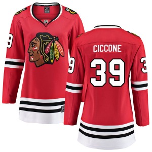 Women's Breakaway Chicago Blackhawks Enrico Ciccone Red Home Official Fanatics Branded Jersey