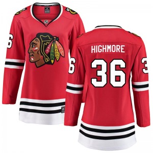 Women's Breakaway Chicago Blackhawks Matthew Highmore Red Home Official Fanatics Branded Jersey