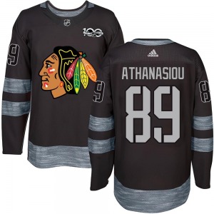 Adult Authentic Chicago Blackhawks Andreas Athanasiou Black 1917-2017 100th Anniversary Official Jersey
