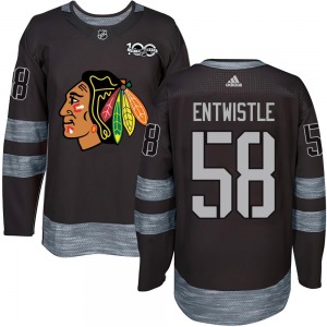Adult Authentic Chicago Blackhawks Mackenzie Entwistle Black MacKenzie Entwistle 1917-2017 100th Anniversary Official Jersey