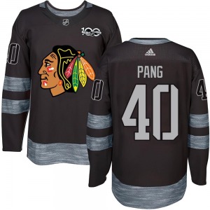 Adult Authentic Chicago Blackhawks Darren Pang Black 1917-2017 100th Anniversary Official Jersey