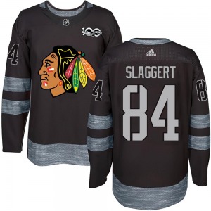 Youth Authentic Chicago Blackhawks Landon Slaggert Black 1917-2017 100th Anniversary Official Jersey