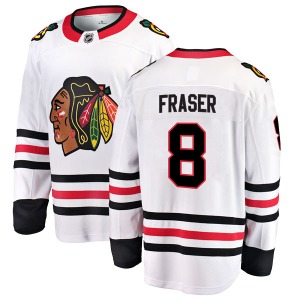 Youth Breakaway Chicago Blackhawks Curt Fraser White Away Official Fanatics Branded Jersey