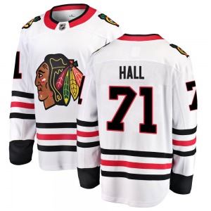 Youth Breakaway Chicago Blackhawks Taylor Hall White Away Official Fanatics Branded Jersey