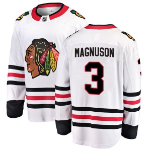 Youth Breakaway Chicago Blackhawks Keith Magnuson White Away Official Fanatics Branded Jersey