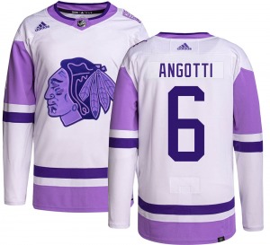 Youth Authentic Chicago Blackhawks Lou Angotti Hockey Fights Cancer Official Adidas Jersey