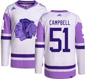 Youth Authentic Chicago Blackhawks Brian Campbell Hockey Fights Cancer Official Adidas Jersey