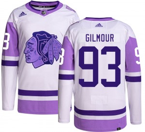 Youth Authentic Chicago Blackhawks Doug Gilmour Hockey Fights Cancer Official Adidas Jersey