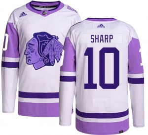 Youth Authentic Chicago Blackhawks Patrick Sharp Hockey Fights Cancer Official Adidas Jersey