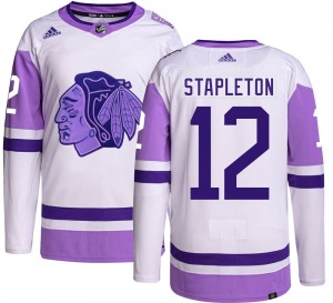 Youth Authentic Chicago Blackhawks Pat Stapleton Hockey Fights Cancer Official Adidas Jersey
