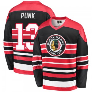 Youth Premier Chicago Blackhawks CM Punk Red/Black Breakaway Heritage Official Fanatics Branded Jersey