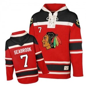 Youth Premier Chicago Blackhawks Brent Seabrook Red Old Time Hockey Sawyer Hooded Sweatshirt