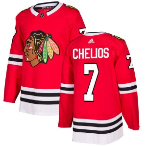Adult Authentic Chicago Blackhawks Chris Chelios Red Official Adidas Jersey