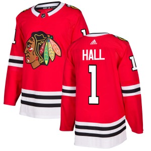 Adult Authentic Chicago Blackhawks Glenn Hall Red Official Adidas Jersey