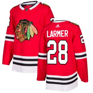 Adult Authentic Chicago Blackhawks Steve Larmer Red Official Adidas Jersey