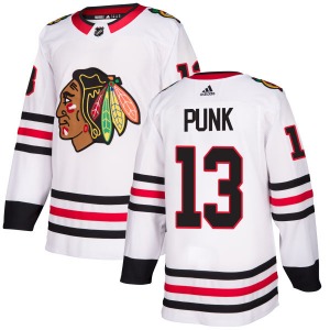 Adult Authentic Chicago Blackhawks CM Punk White Official Adidas Jersey