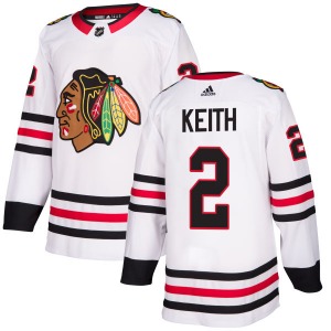 Adult Authentic Chicago Blackhawks Duncan Keith White Official Adidas Jersey