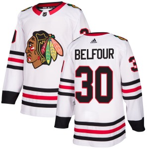 Adult Authentic Chicago Blackhawks ED Belfour White Official Adidas Jersey