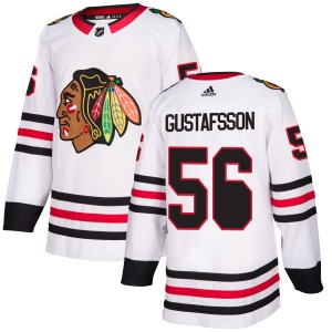 Adult Authentic Chicago Blackhawks Erik Gustafsson White Official Adidas Jersey