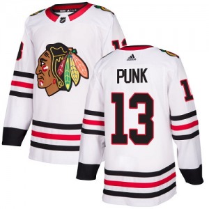 Women's Authentic Chicago Blackhawks CM Punk White Away Official Adidas Jersey