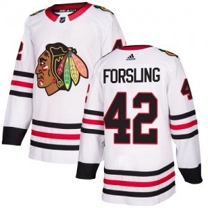 Youth Authentic Chicago Blackhawks Gustav Forsling White Away Official Adidas Jersey