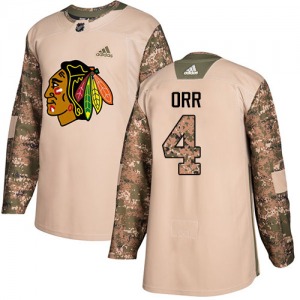 Adult Authentic Chicago Blackhawks Bobby Orr Camo Veterans Day Practice Official Adidas Jersey